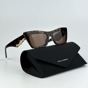SALE! NEW D&G DG4435 502/73 Havana Dark Brown Cat Eye Women Sunglasses